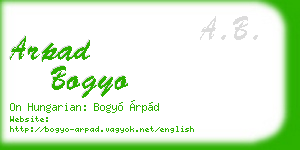 arpad bogyo business card
