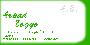 arpad bogyo business card